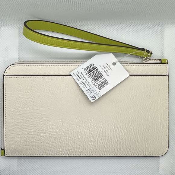 NWT. Kate Spade Lucy Bicolor Saffian Medium L Zip Wristlet. - Picture 2 of 8